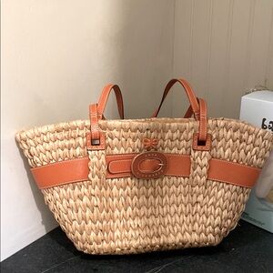 Anya Hindmarch Tan Woven Beach/Tote Bag